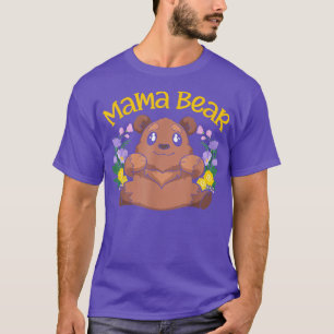 Cute Animal Flowers Mummy Bear Family Mum Mama Bea T-Shirt