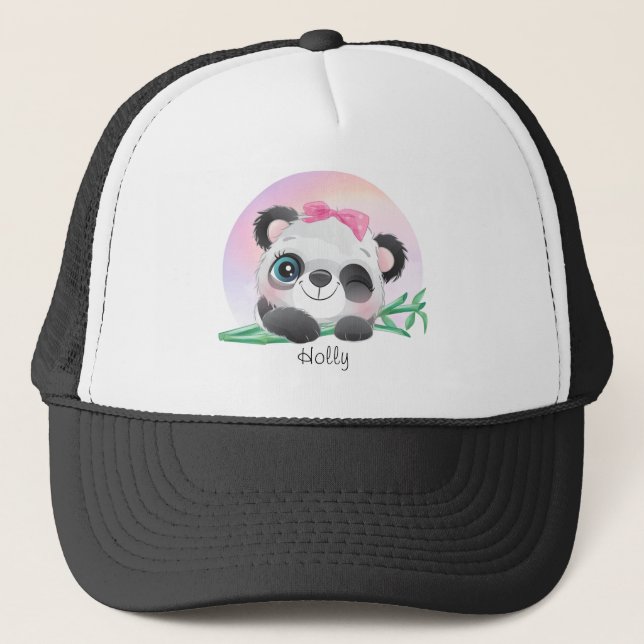 Cute Animal Friendly Panda Bamboo    Trucker Hat (Front)