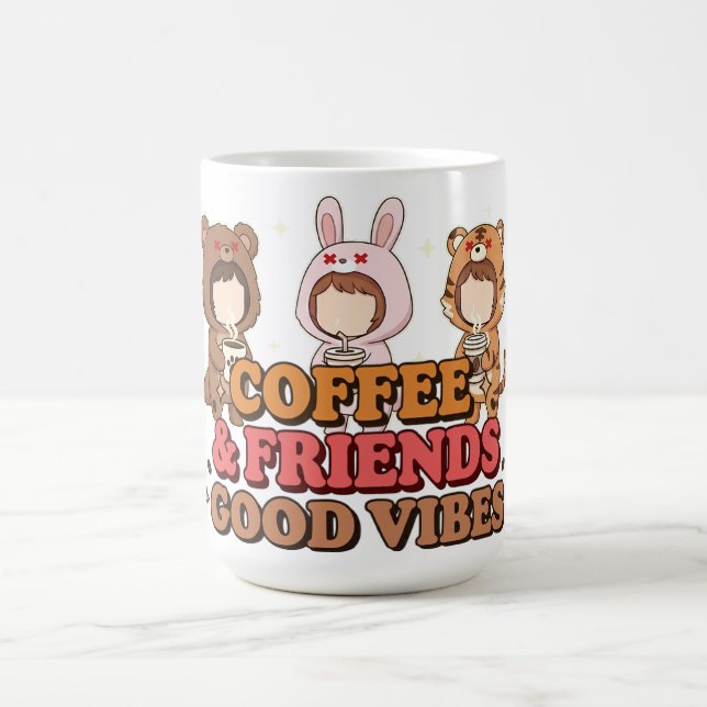 Cute Animal Friends Coffee Lovers Coffee Mug (Center)