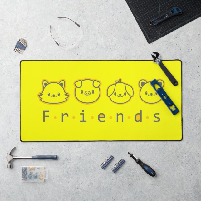Cute animal friends face  Case-Mate iPhone case Bu Desk Mat (Workstation)