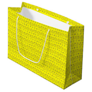 Cute animal friends face large gift bag