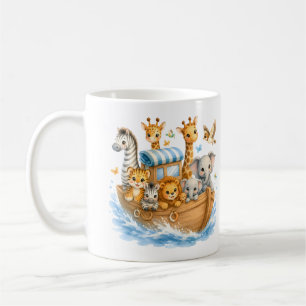 Cute Animal Friends in a Boat Kids T-Shirt Coffee Mug