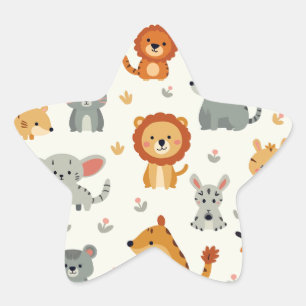 Cute Animal Friends Star Stis" Sticker