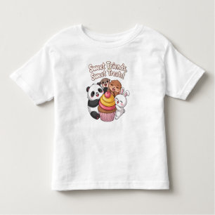 Cute Animal Friends with Cupcake – Sweet Treats Ka Toddler T-Shirt