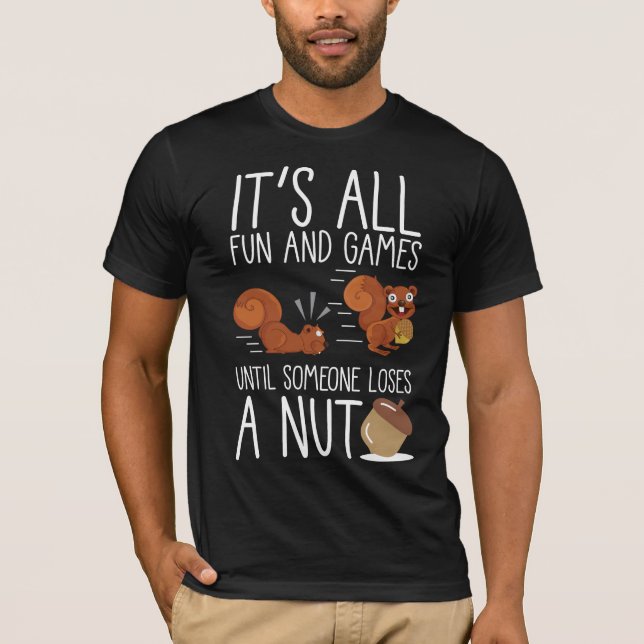 Cute Animal Funny Rodent Nut Lover Squirrel T-Shirt (Front)