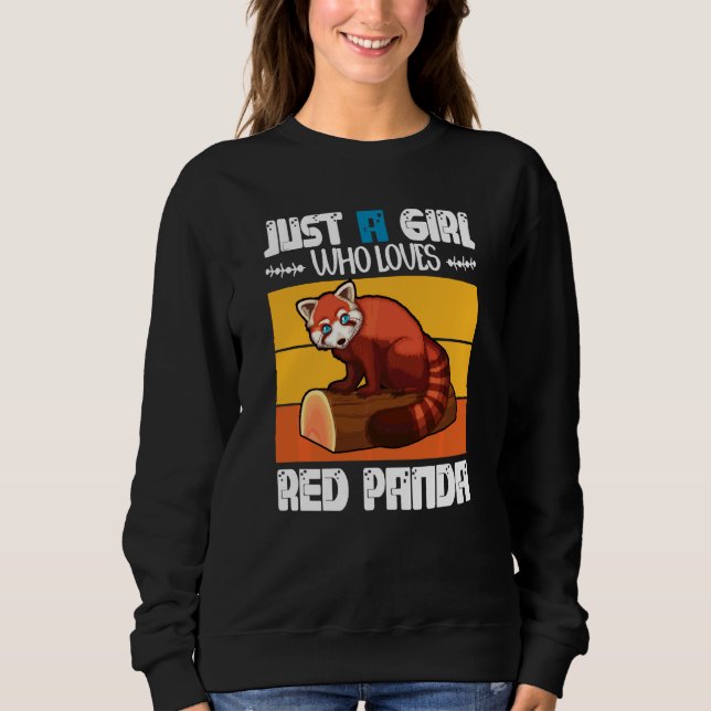 Cute Animal Girls Kids Just A Girl Who Loves Red P Sweatshirt (Front)