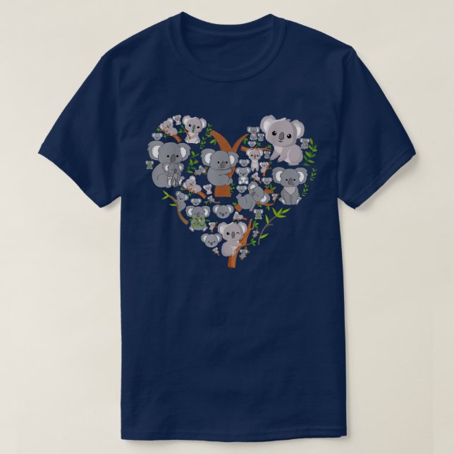 Cute Animal Heart Koala  T-Shirt (Design Front)
