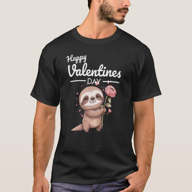 Cute Animal Heart Panda Happy Valentine Day  31 T-Shirt (Front)