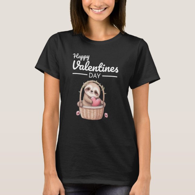 Cute Animal Heart Panda Happy Valentine Day  41 T-Shirt (Front)