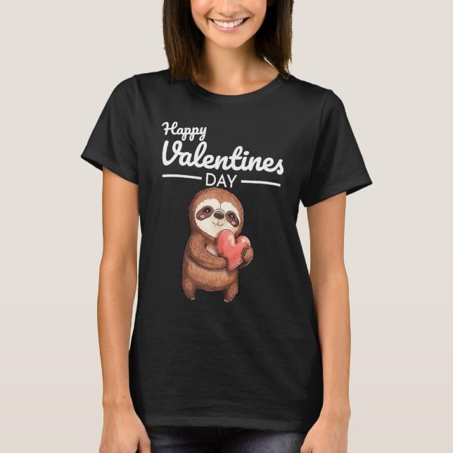 Cute Animal Heart Panda  Happy Valentine Day  4 T-Shirt (Front)