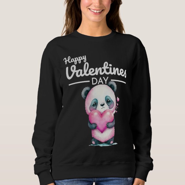 Cute Animal Heart Panda  Happy Valentine Day  5 Sweatshirt (Front)