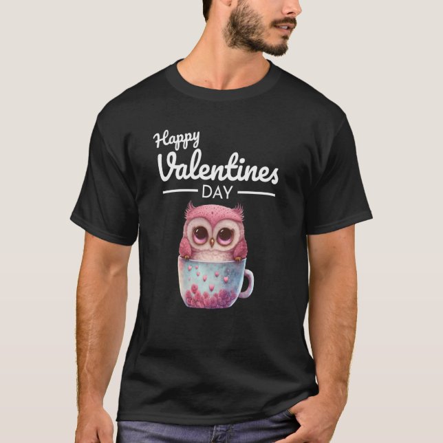 Cute Animal Heart Panda Happy Valentine Day  69 T-Shirt (Front)