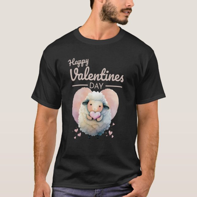 Cute Animal Heart Panda Happy Valentine Day  77 T-Shirt (Front)