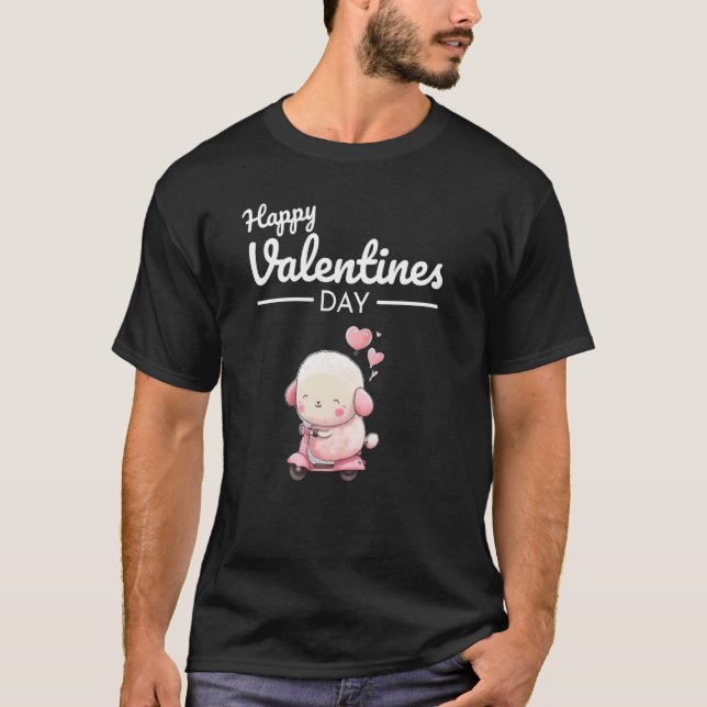 Cute Animal Heart Panda Happy Valentine Day  83 T-Shirt (Front)