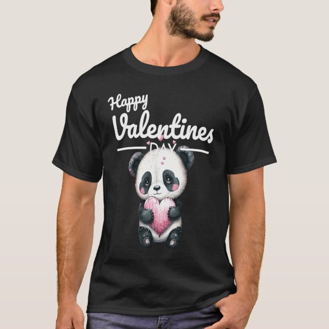 Cute Animal Heart Panda  Happy Valentine Day  9 T-Shirt (Front)