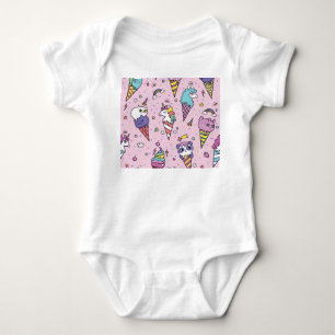 Cute Animal Ice Cream Cones Baby Bodysuit