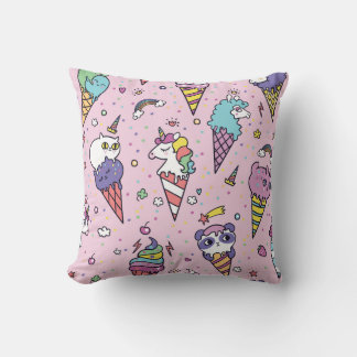 Cute Animal Ice Cream Cones Cushion