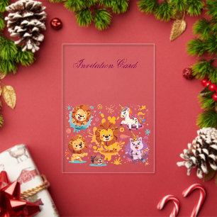 Cute Animal Invitation Birthday Design