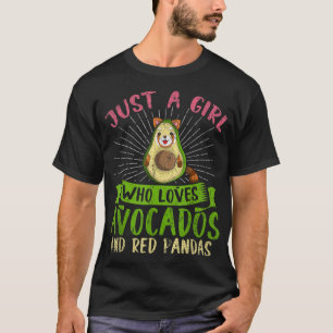 Cute Animal Just A Girl Who Loves Avocados And Red T-Shirt