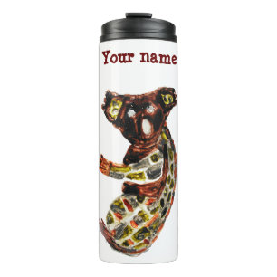 Cute Animal Koala Bear Custom Name Thermal Tumbler