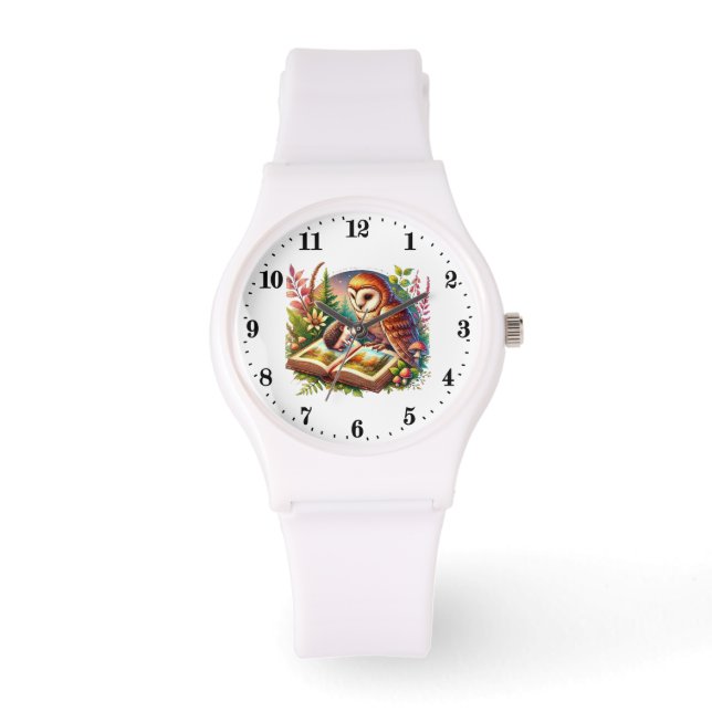 Cute animal lovers reading owl watch (Front)