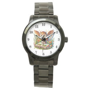 Cute animal lovers reading owl watch