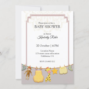 Cute Animal Mandala Baby Shower Invitation