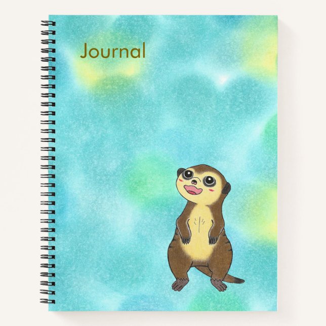 Cute Animal Meerkat Custom Spiral Notebook (Front)