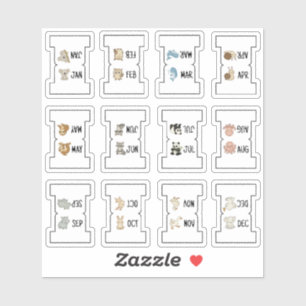 Cute Animal Monthly Index Tab Page Divider Folding