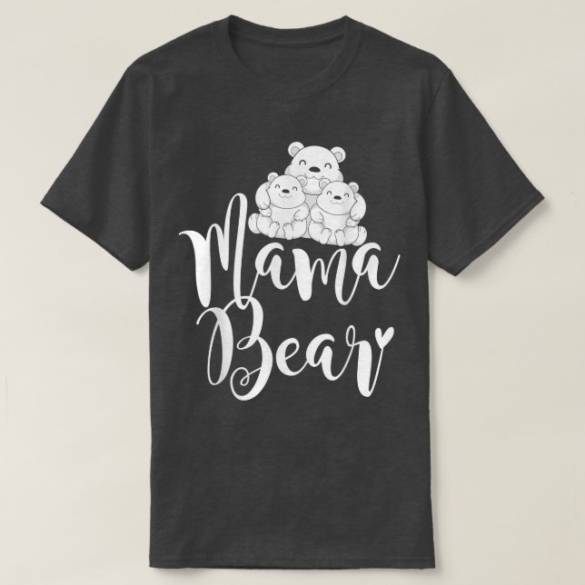 Cute Animal Mum Bear Cubs Bear Family Mummy Mama B T-Shirt (Design Front)