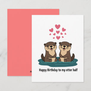 Cute Animal Otter Birthday Card for Couple