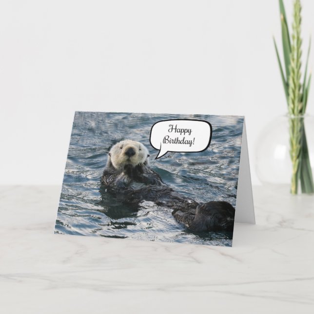 Cute Animal Otter Happy Birthday Card (Front)