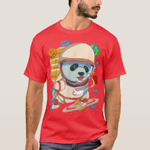 Cute Animal Outer Space Scientist Planets Panda As T-Shirt