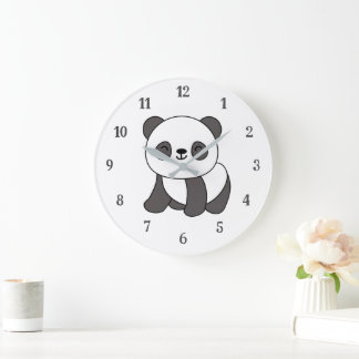 Cute Animal Panda Bear Large Clock