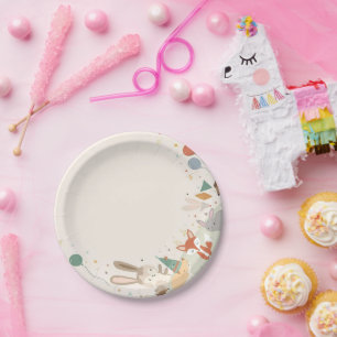 Cute Animal Paper Plate – Kids Birthday Party Desi
