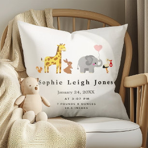 Cute Animal Parade Nursery Baby Cushion