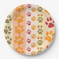 Cute Animal Paw Prints Pattern in Natural Colours