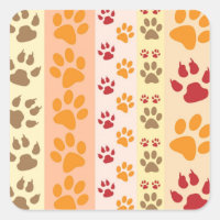 Cute Animal Paw Prints Pattern in Natural Colours
