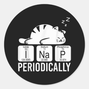 Cute Animal Periodic Table Funny Chemistry Cat Classic Round Sticker