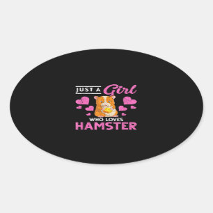 Cute Animal Pet Mum Hamster Oval Sticker