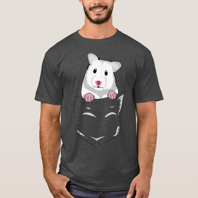 Cute Animal Pocket Tee Hamster Gift Hamster (Front)