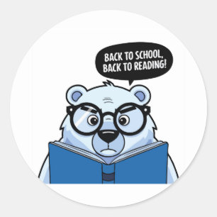 Cute Animal Polar Bear Back To School Classic Round Sticker