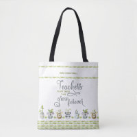 Cute Animal Potted Plants and Teacher Quote