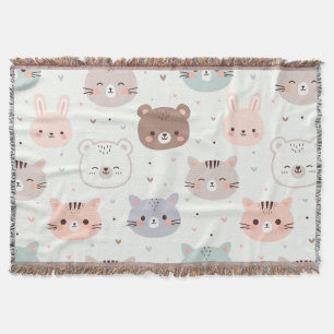 cute animal print all-season throw blanket