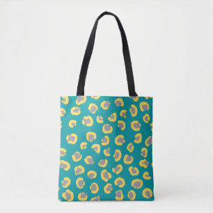 Cute animal print Cheetah cute tiger blue yellow Tote Bag