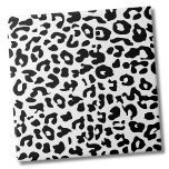 Cute Animal Print Pattern Black White Leopard Ceramic Tile<br><div class="desc">Use this cute and funky leopard print pattern tile as the backdrop to customise your living space. You can also change out the background colouring to really make it your own look. Plus you can even make the black cheetah pattern a completely different colour! Whether you want to use this...</div>