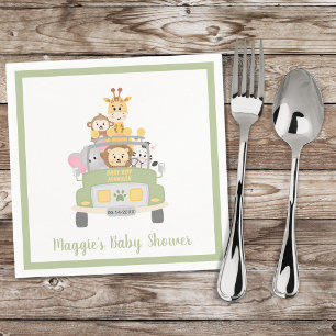 Cute Animal Safari Baby Shower Napkin