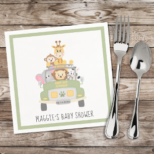 Cute Animal Safari Baby Shower Napkin