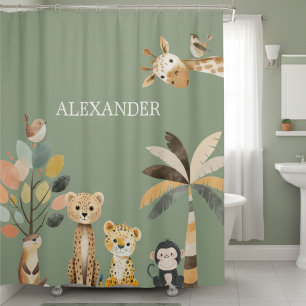 Cute Animal Shower Curtain