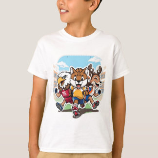 Cute Animal Sports Team Mascot Cartoon Design T-Shirt